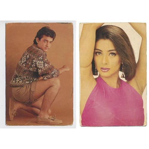 Aamir Khan/Tabu Taboo * Vintage Bollywood Postcard *