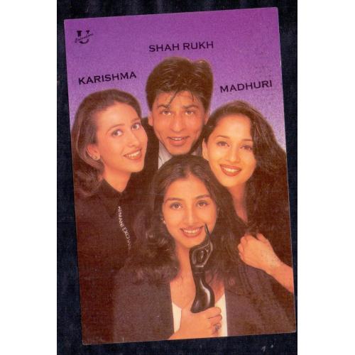 Tabu , Madhuri Dixit , Karishma Kapoor and Shahrukh Khan * Vintage Bollywoord Postcard * (Universal) (A10)