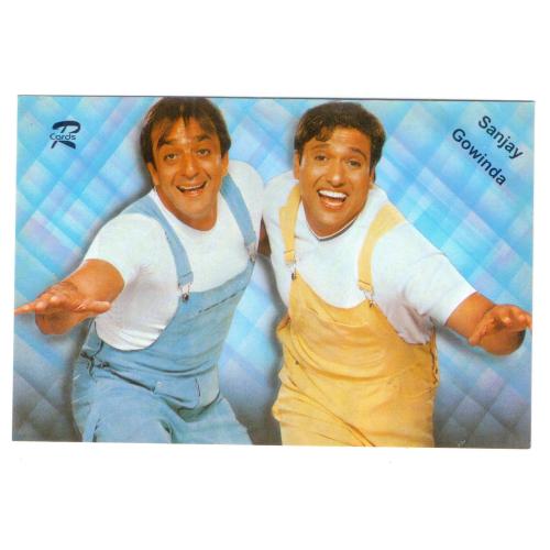 Sanjay Dutt and Govinda * Vintage Bollywoord Postcard * (NAYAB) (A9)