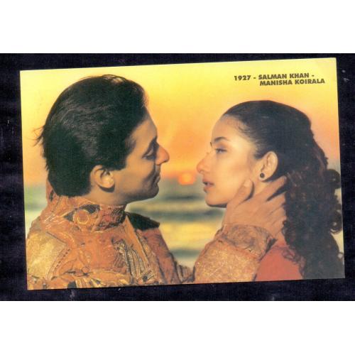 Manisha Koirala and Salman Khan * Vintage Bollywoord Postcard * (Royal) (A10)