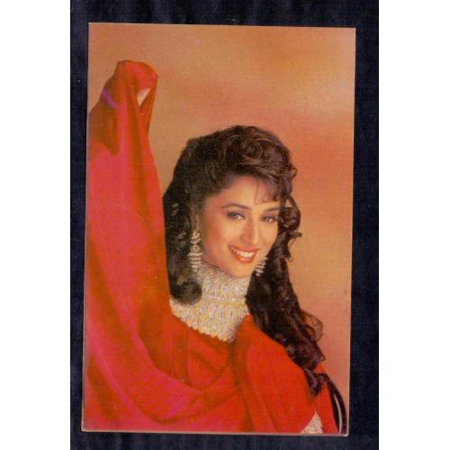 Madhuri Dixit * Vintage Bollywoord Postcard * (UNIVERSAL) (A5)